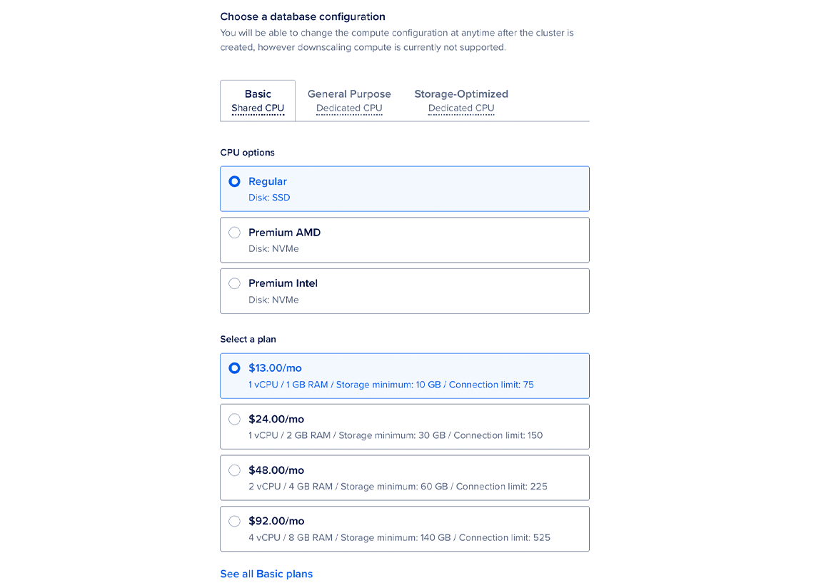 Cluster configuration section with additional nodes selected