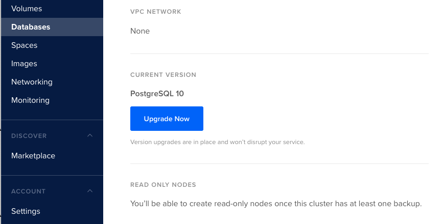 The cluster's current version of PostgreSQL.