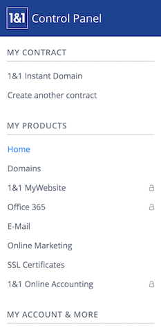 Screenshot of registrar control panel