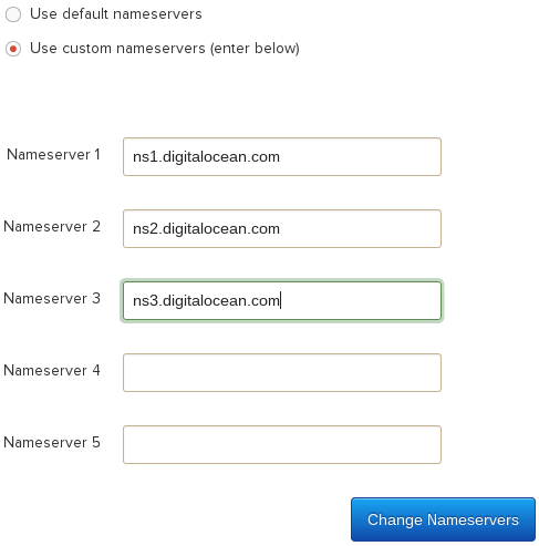 Screenshot of registrar control panel