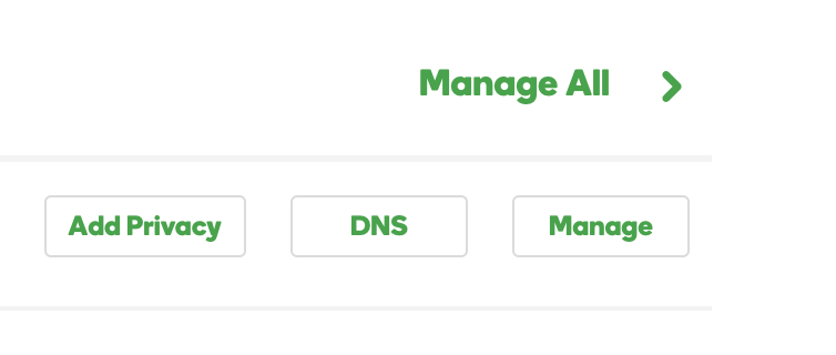 Screenshot of registrar control panel