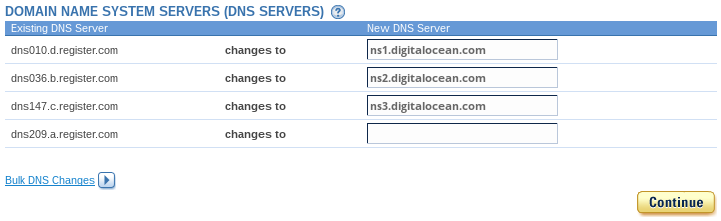 Screenshot of registrar control panel