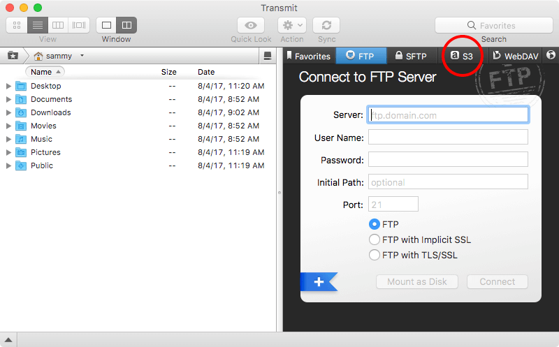 Transmit default interface